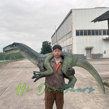 Leuchtend blaue Raptor-Schulterpuppe – Jurassic Dinosaurier