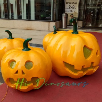 Glowing Fibreglass Pumpkin Halloween Decoration