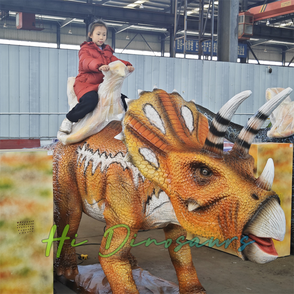 Animatronic Triceratops Kiddie Ride for Malls & Fairgrounds