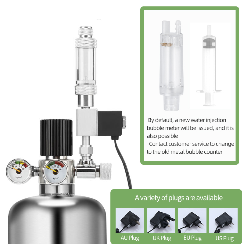 R20-S series stainless steel co2 reactor/bottle/cylinder with double meter ss 304 valve solenoid valve