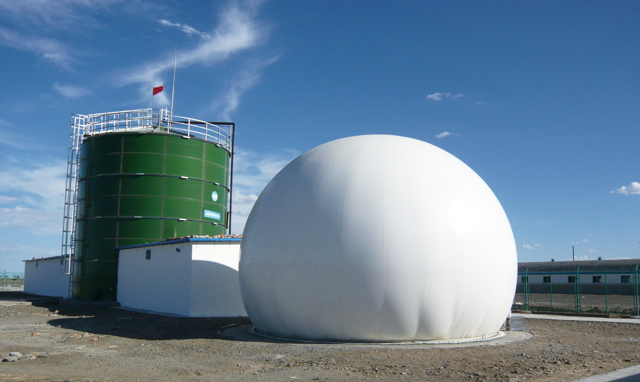 Double membrane biogas storage holder