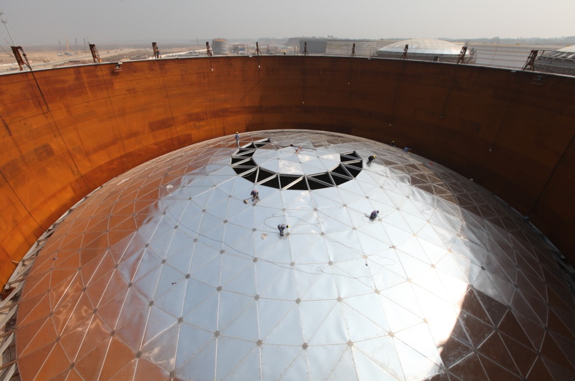 Aluminum dome roof geodesic dome for potable water tanks dome 