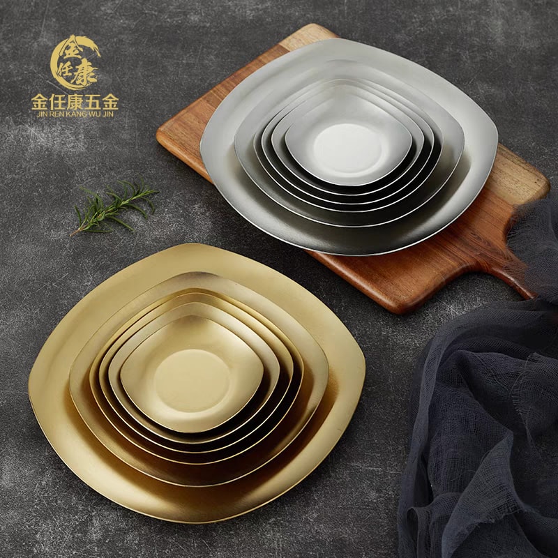 Stainless Steel Square Dinner Plates