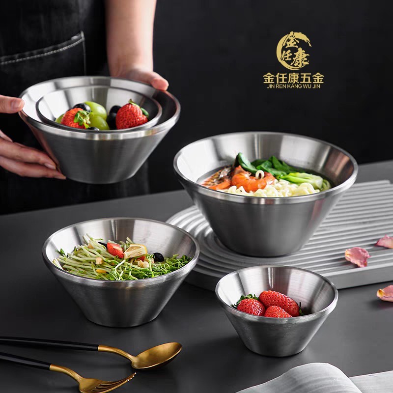 Stainless Steel Double-layer V-shaped Bowl