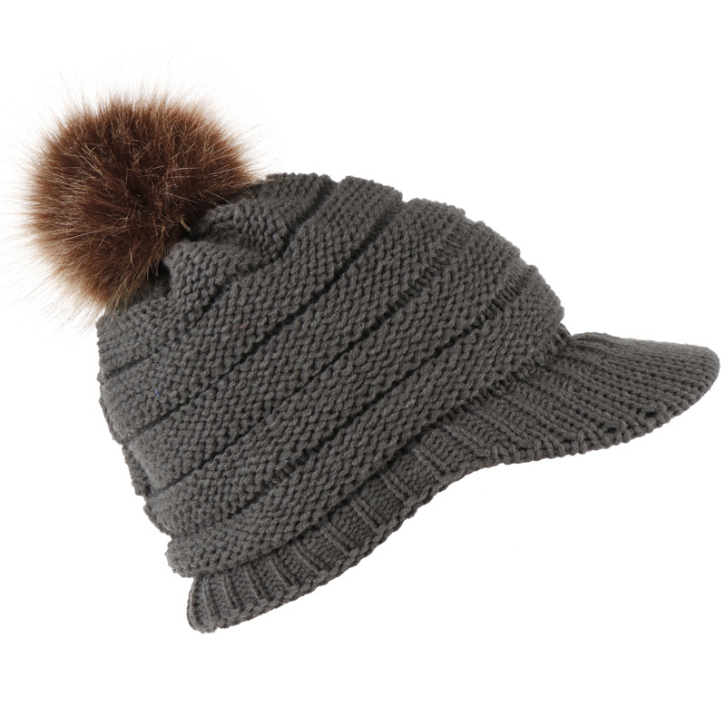 Winter Hats with Visor Warm Ski Hat Knitted Hat Women-product