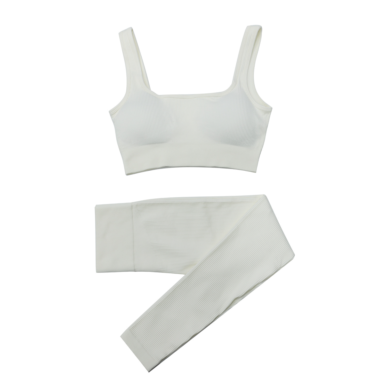 Sports Fitness Yoga Wear Shoulder Strap Back Shock-Proof Bra Seamless Yoga Pants Set-product