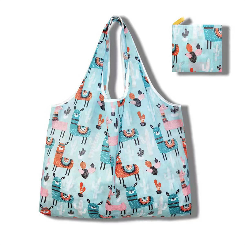 Foldable Reusable Grocery Shopping Tote Bags Folding to Fits in Pocket-product