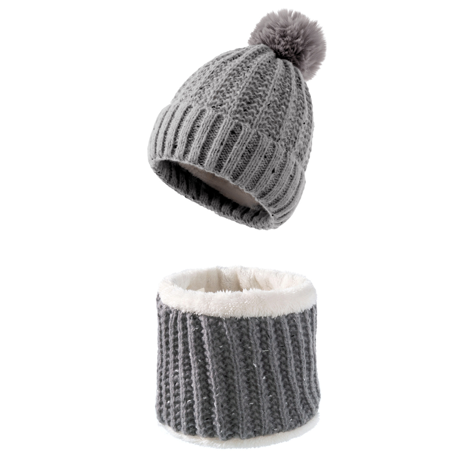 Winter Beanie Hats Scarf Set Womens Warm Knit Hat Neck Scarves-product