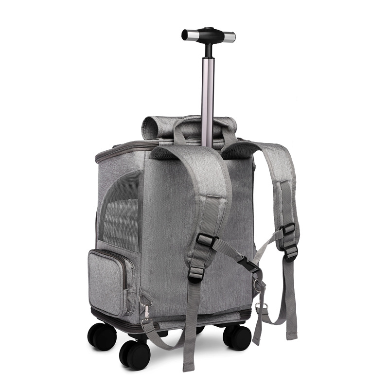 Dog Backpack with Wheels for Small Cats and Dogs, Rolling Cat Backpack Wheeled Pet Carrier Backpack for Travel Walk-product