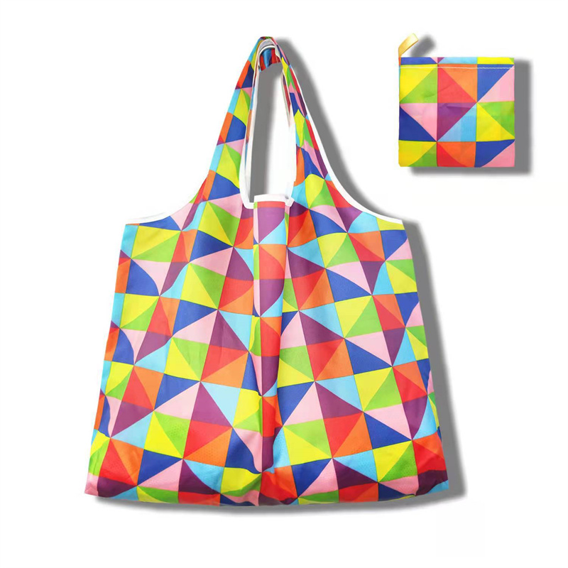 Foldable Reusable Grocery Shopping Tote Bags Folding to Fits in Pocket