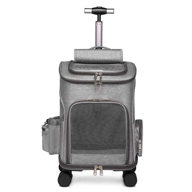 Dog Backpack with Wheels for Small Cats and Dogs, Rolling Cat Backpack Wheeled Pet Carrier Backpack for Travel Walk