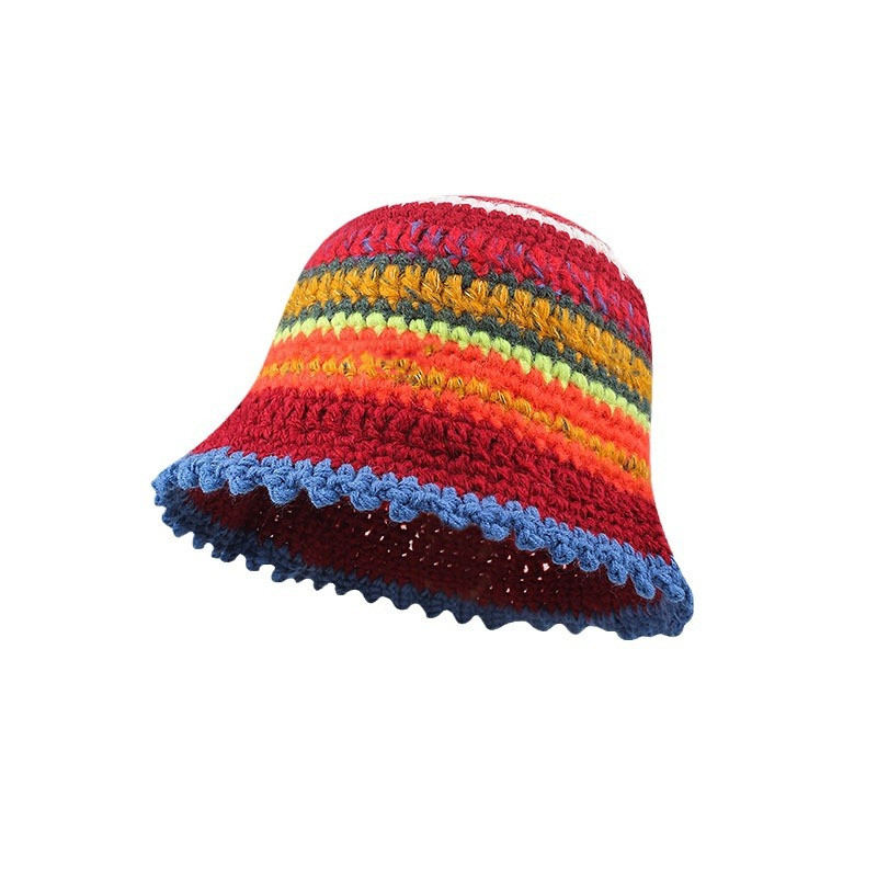 Women Knitted Bucket Hat Beanies Fisherman Hat Cap