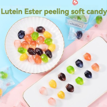 Fruity Lutein Ester Peeled Fudge Fruit Bursting Gummy