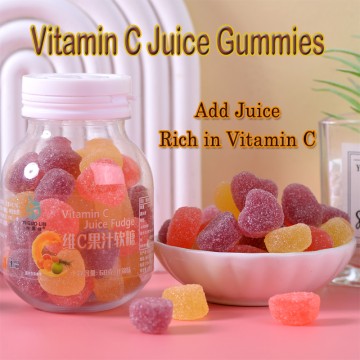 Vitamin C Fruit Juice Gummies Heart Shaped Gummies