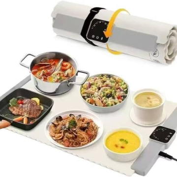 Fast Heating Food Portable Silicone Heating Tray Food Warmer Mat Foldable Silicone Food Warming Mat For Table With Adjustable Temperature Settings