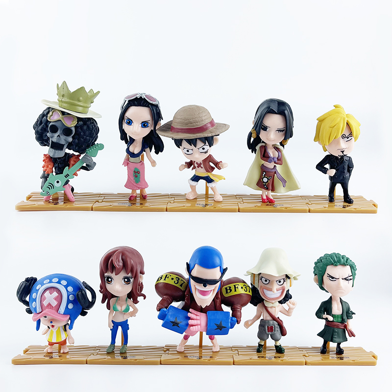 10шт цельные аниме фигурки Луффи luffy sanji zoro детские игрушки