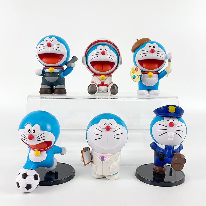 6шт Художник Дораэмон Дорамы аниме фигурки Детские игрушки Doraemon