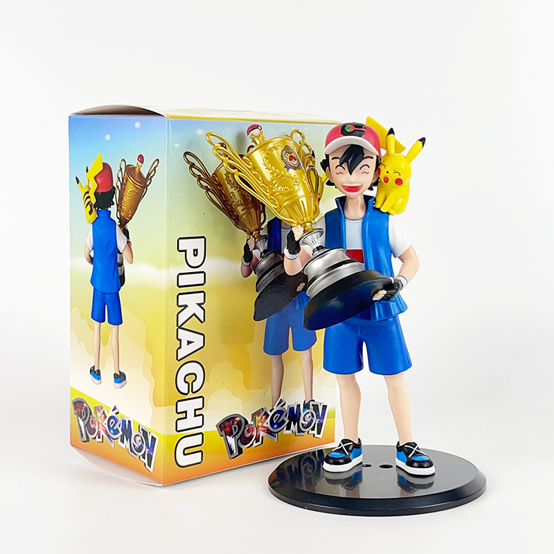 аниме покемон Чемпион Ash Ketchum Pikachu ПВХ экшн-фигурка Коллекционная модель