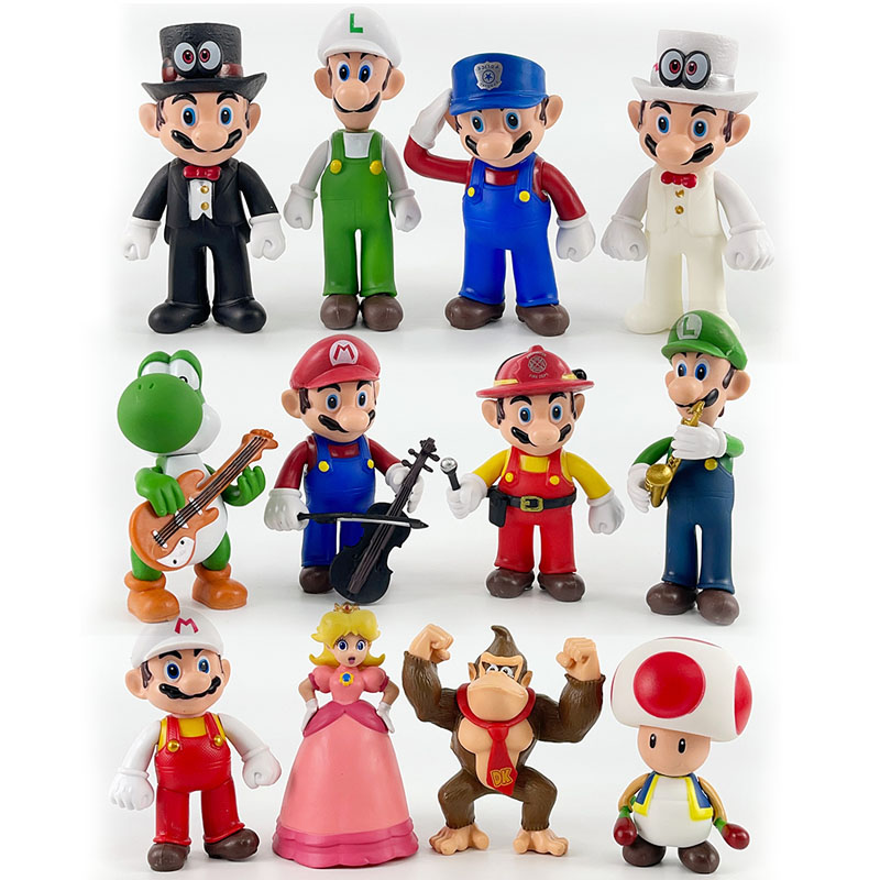 10см фигурки аниме купить Набор из 12 фигурок Супер Марио Super Mario