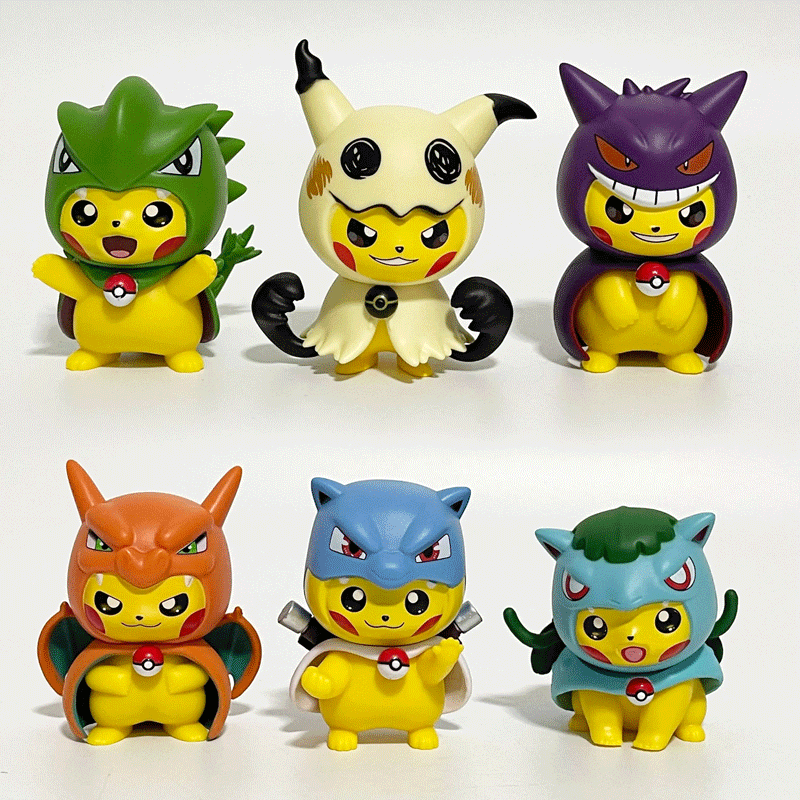 Набор фигурок Покемон Пикачу косплей Pokemon Pikachu 6шт