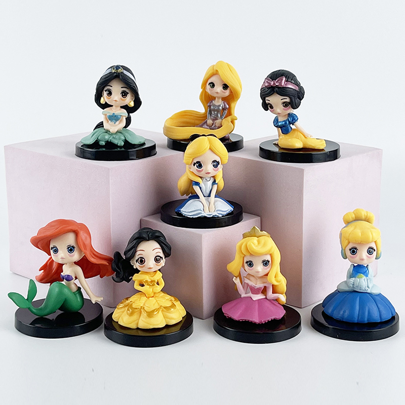 Disney princess 8 шт Набор фигурок принцессы диснея дешевые аниме фигурки