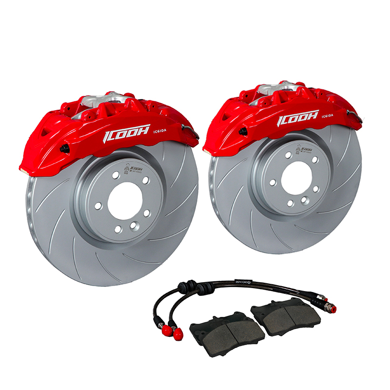 Auto brake accessories modification car front brake big brake kits 6 pistons for Tesla model S
