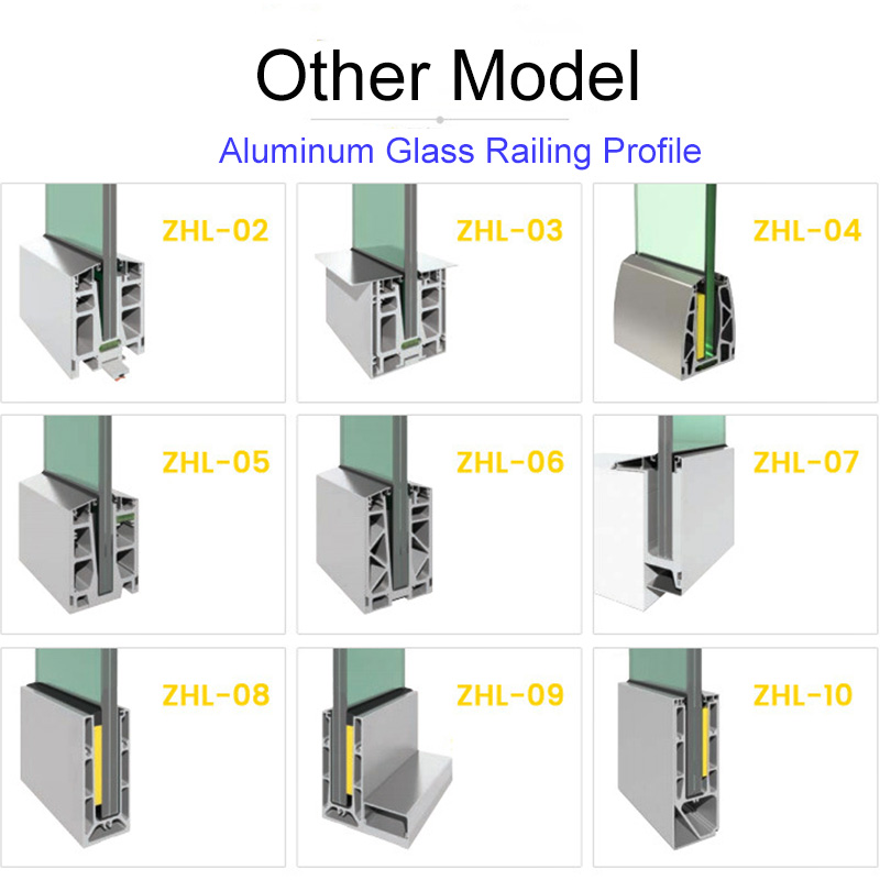 Aluminum Extrusion U Channel Glass Railing Aluminum Profile (5)7fn