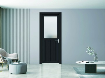 Single glass with half buckle plate swing door  aluminum profile