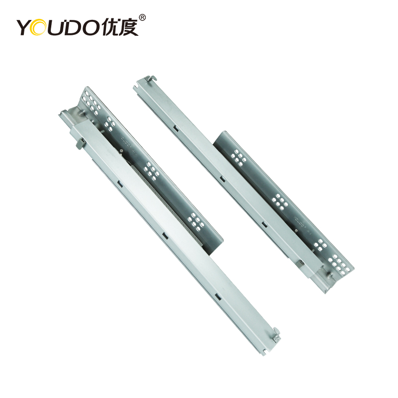 YOUDO 45MM Full Extension Push to Open Drawer Rail YD-SF316CD 3 Folding Bayonet Bottom Mount Drawer Slides