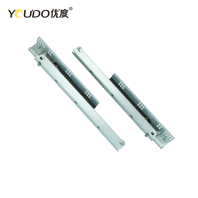 YOUDO 45MM Full Extension Drawer Slides YD-SZ316CD 3 Folding Bayonet Soft Closing Bottom Mount Drawer Slides for Cabinet