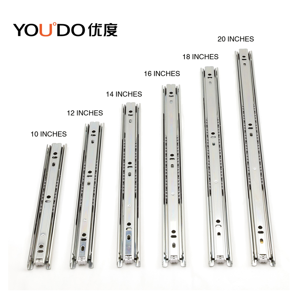 YOUDO Kitchen Cabinets Goading Drawer Railing YD-45 Furniture Telescopic 45mm widths Ball Bearing Drawer Slide runner