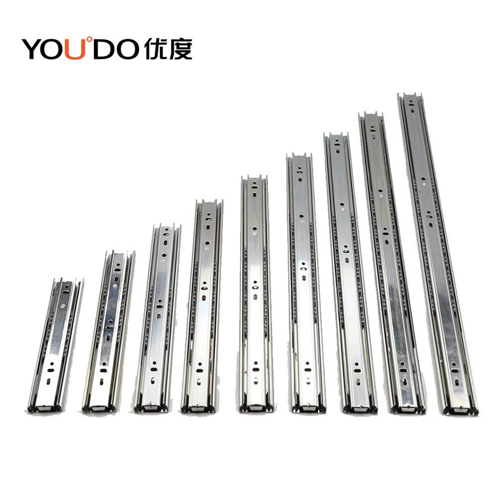 YOUDO Furniture Kitchen Cabinet YD-35 3-Fold Full Extension Telescopic Channel 35mm Soft Closing Ball Bearing Drawer Slide