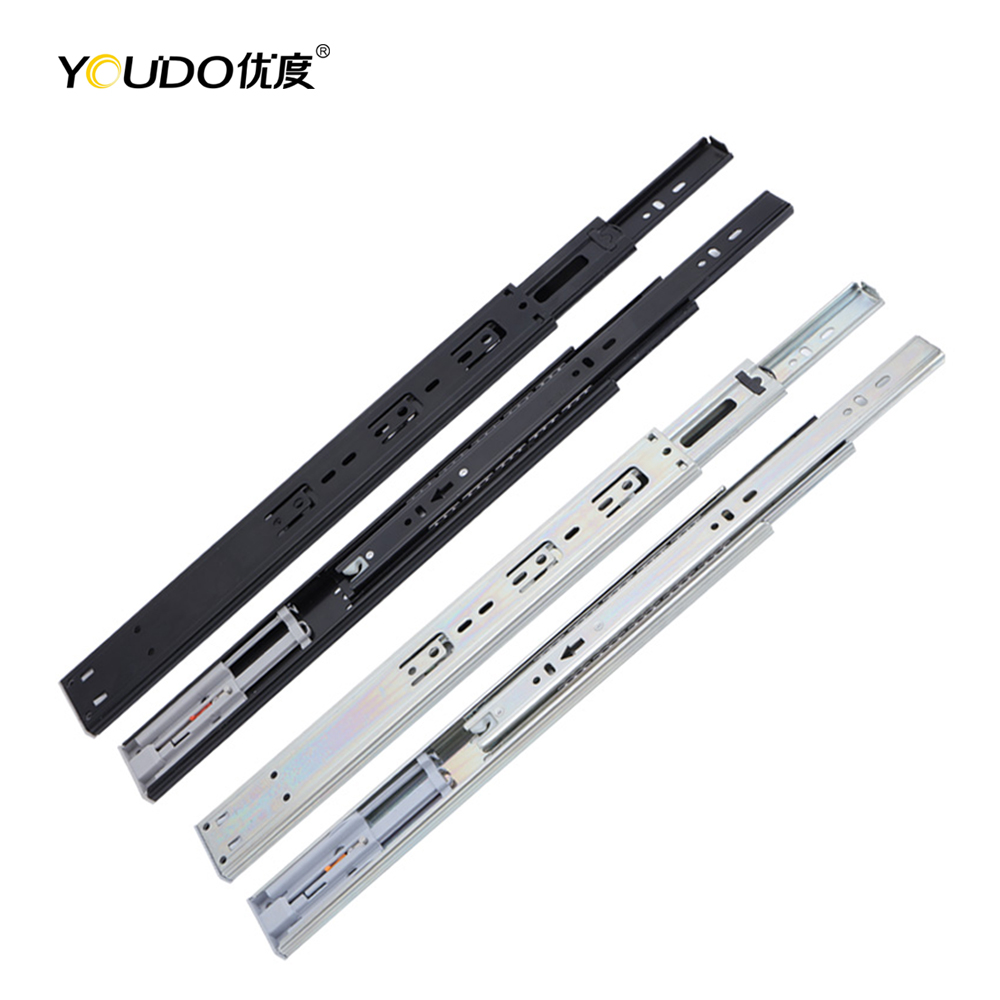 YOUDO Push to Open Drawer Slides YD-PO4515 Full Extension Rail 12 14 16 18 20 22 24 inch handleless Side Mount Dresser Cabinet Bracket Replacement Ball Bearing Tracks kit Guide Runner