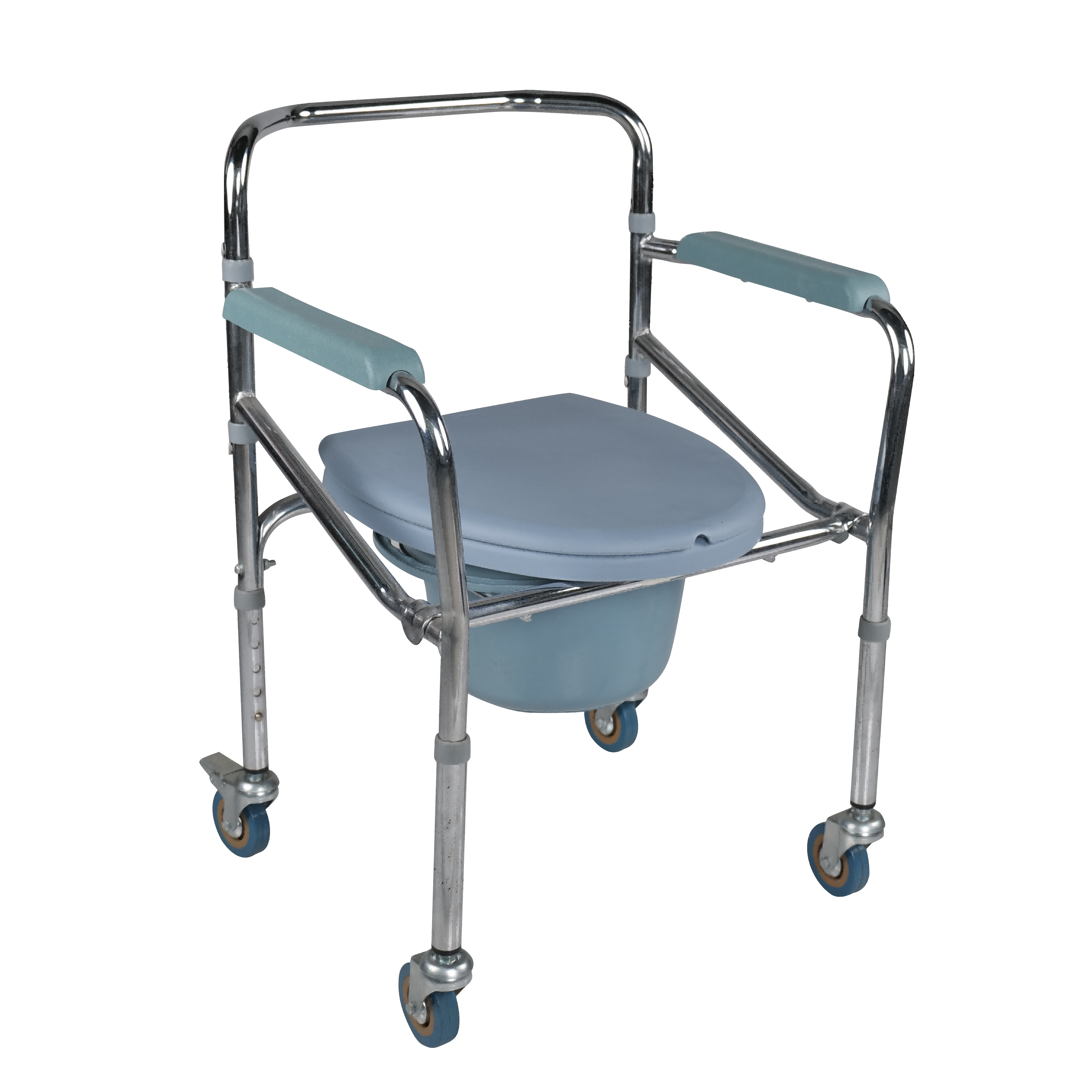 GM696T Best-selling foldable and detachable Steel commode chair with wheel