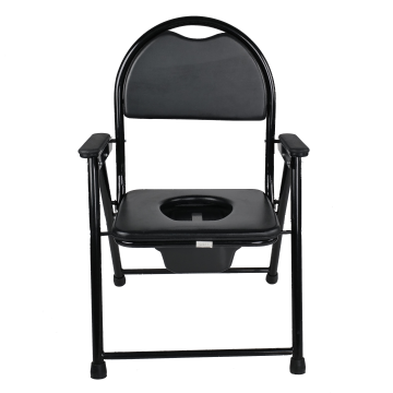 GM817T Wholesale Durable and Foldable Black Carbon Steel Commode Chairs from Manufacturers.