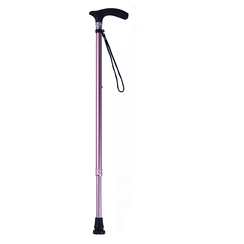 GG921L-01 elegant pink aluminum alloy cane with strap, aesthetically designed