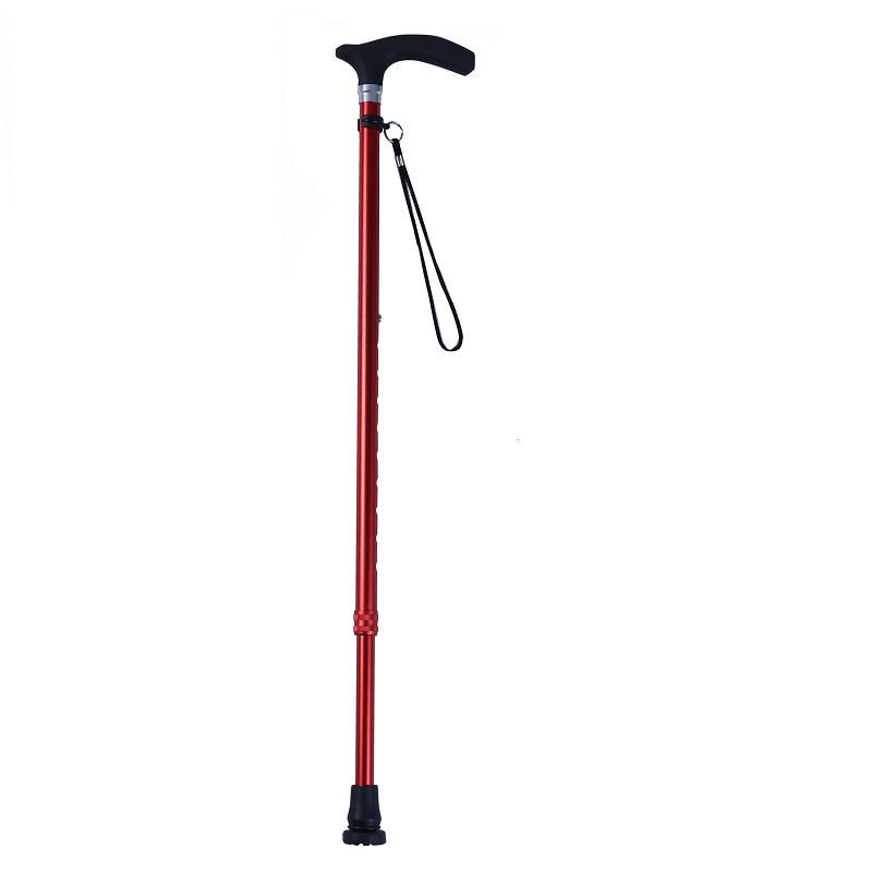 GG921L-02 high-quality red aluminum alloy cane for the elderly, 10-position height adjustable, safe and reliable