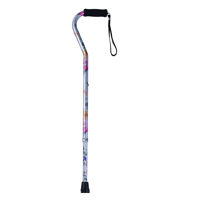 GG928L-01 floral pattern aluminum alloy cane for the elderly, with anti-slip sponge grip design, a new choice for safe travel