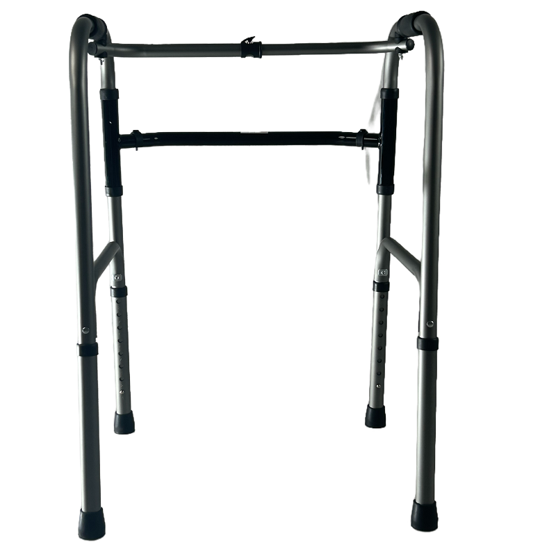 Guoyao Medical Launches Gray Aluminum Alloy Walking Aid, Innovative Design Enhances Elderly Mobility.