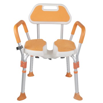 GX782L Medical Collapsible Shower Chair For Elderly With Backrest & 3d Three-Dimensional Seat Plate With Concave Design For Easy Cleaning