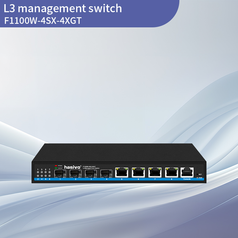 4+4-port 10G L3 management switch