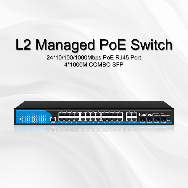 Full Gigabit 4SFP+28GE L2+ Managed PoE Switch