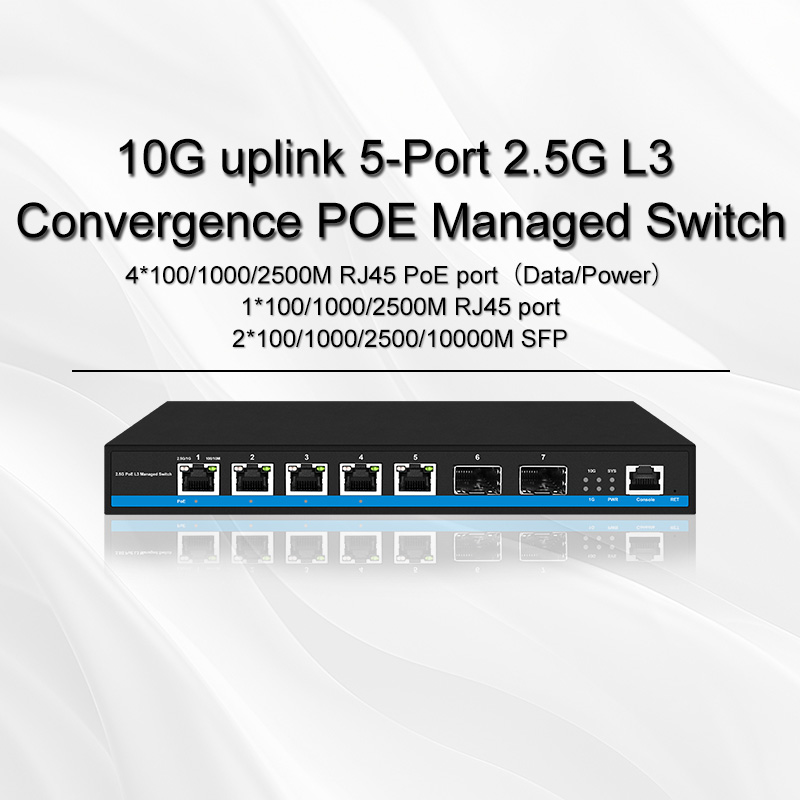 10G uplink 5-Port 2.5G L3 Convergence POE Managed Switch