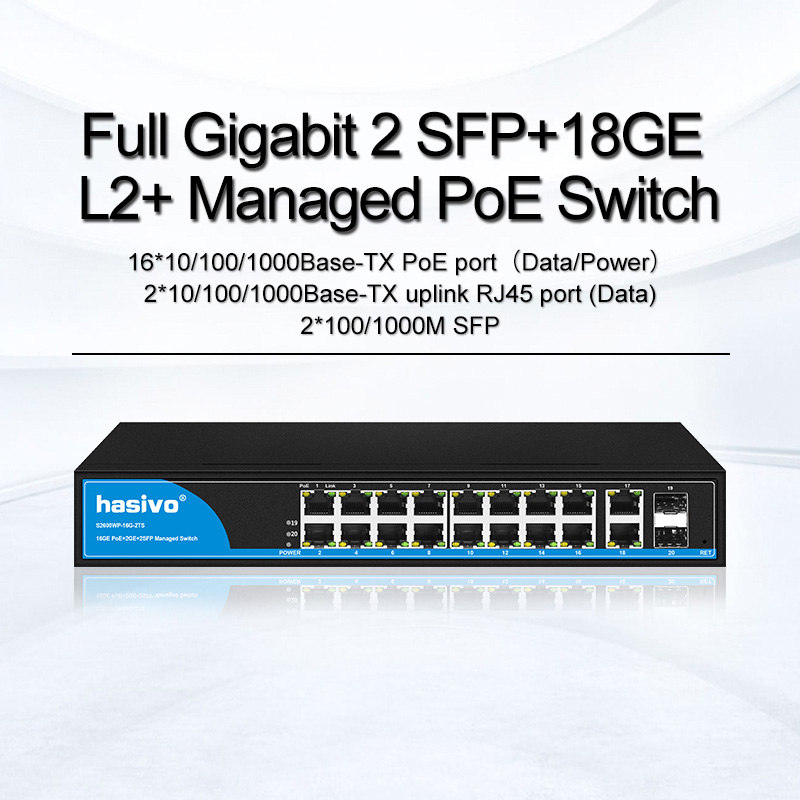 Full Gigabit 2SFP+18GE L2+ Managed PoE Switch