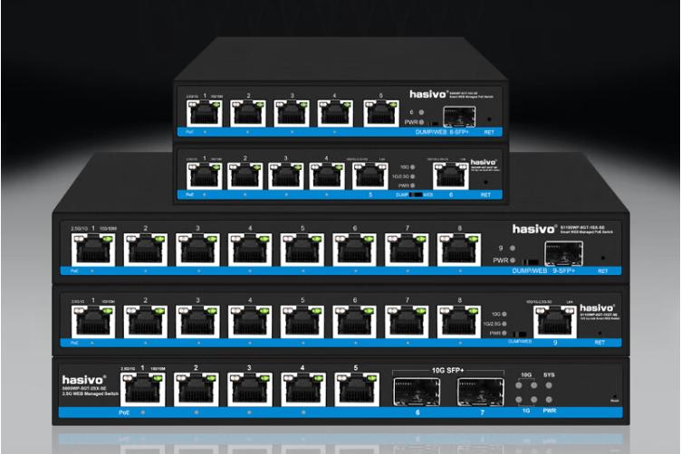Hasivo releases new 2.5G 10 Gigabit upstream POE network Light network management series switches