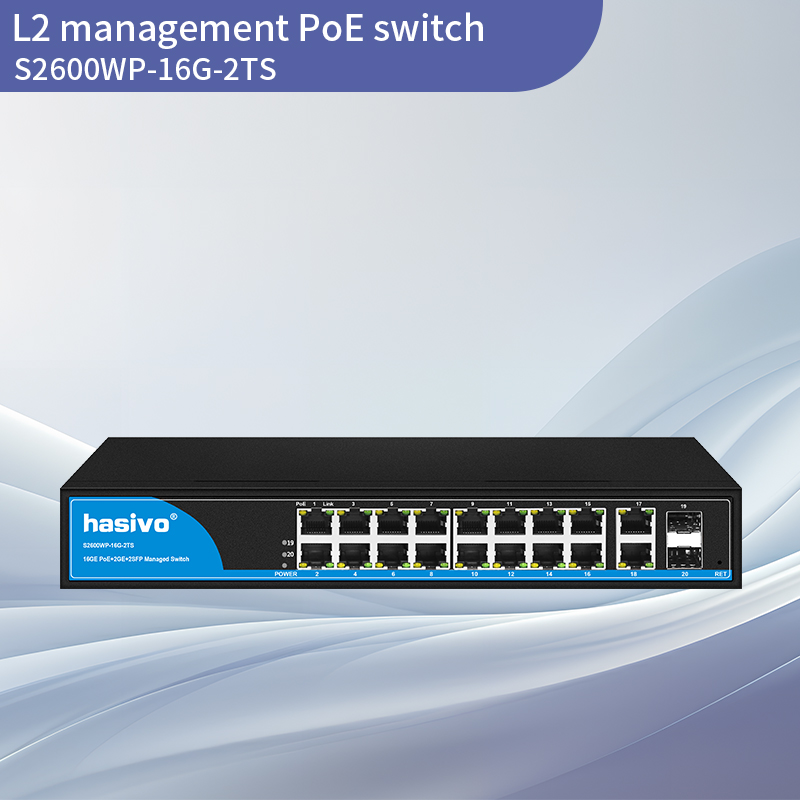 Full Gigabit 2SFP+18GE L2+ Managed PoE Switch