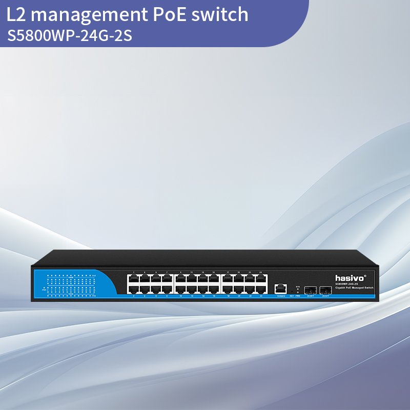 Full Gigabit 2SFP+24GE L2+ Managed PoE Switch