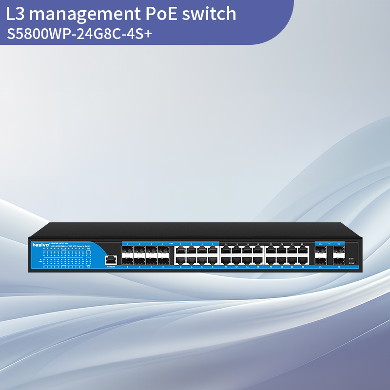 10G Uplink 12SFP+24GE L3 Managed PoE Switch