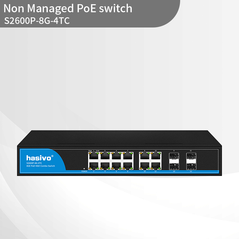 Full Gigabit 4SFP+8GE POE Switch