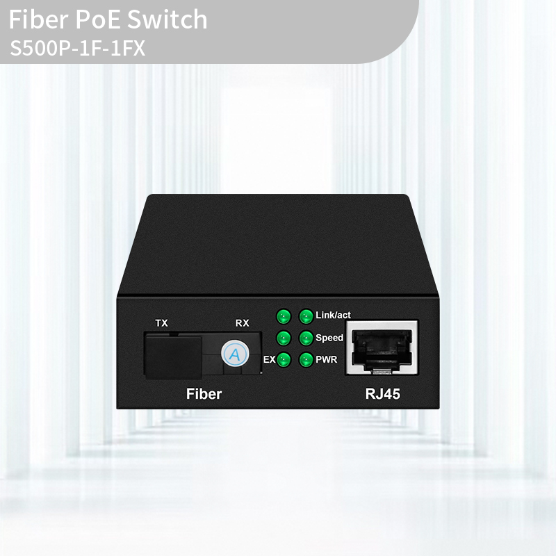 Fast Ethernet 1+1 Fiber PoE Switch